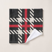 Red Black Buffalo Square Pattern Bad Handdoek (Wasdoekje)