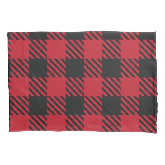Red Black Buffalo Square Pset Pattern 1 Kussensloop (Voorkant)