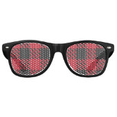 Red Black Buffalo Square Pset Pattern 1 Retro Zonnebril (Voorkant)