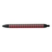 Red Black Buffalo Square Pset Pattern 1 Zwarte Inkt Pen (Voorkant)