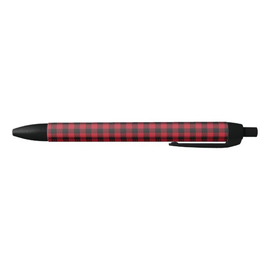 Red Black Buffalo Square Pset Pattern 1 Zwarte Inkt Pen (Bodem)
