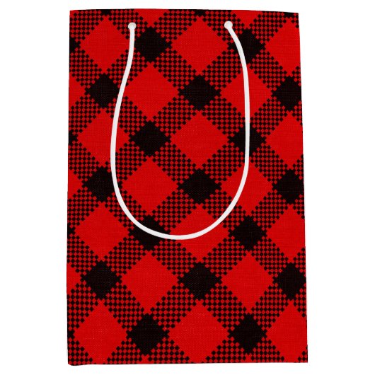 Red Black Buffalo's met kerstmis  Medium Cadeauzakje (Voorkant)