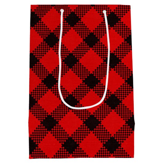 Red Black Buffalo's met kerstmis Medium Cadeauzakje (Achterkant)