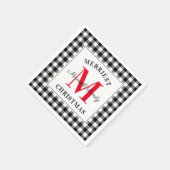 Red Black Buffalo's met kerstmonogram Servet (Hoek)