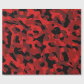 Red Black Camouflage Print Patroon Cadeaupapier (Vlak)