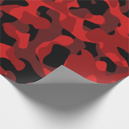 Red Black Camouflage Print Patroon Cadeaupapier (Hoek)