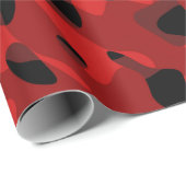 Red Black Camouflage Print Patroon Cadeaupapier (Rol Hoek)