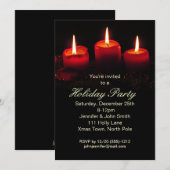 Red Black Candle kerstfeestdag Kaart (Voorkant / Achterkant)