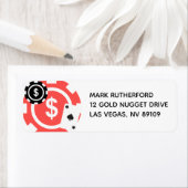 Red Black Casino Geëerd 40e geboortedag adres Etiket (Insitu)