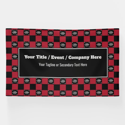 Red Black Check - Bedrijfsevenement / Trade Show Spandoek (Horizontaal)