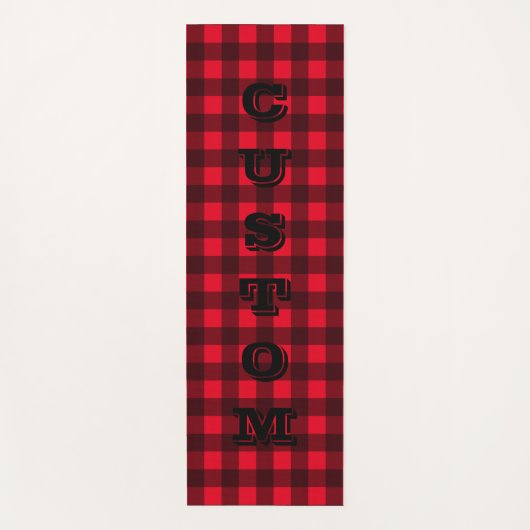 Red black check lumberjack buffalo plaid custom yogamat (Voorkant)