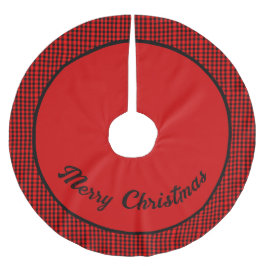 Red & Black checked Personalized Christmas Kerstboom Rok