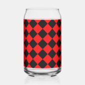 Red Black Checker Diamond Pattern Blikvorm Glas (Achterkant)