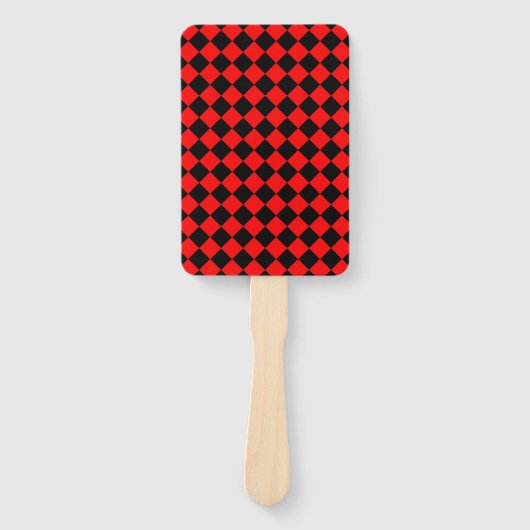Red Black Checker Diamond Pattern Handwaaier (Voorkant)