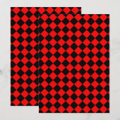 Red Black Checker Diamond Pattern Kaart (Voorkant / Achterkant)