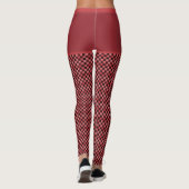 Red Black Checkered Pattern Monogram Gepersonalise Leggings (Achterkant)