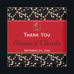 Red Black Cherry Blossom Wedding Favor Magnet<br><div class="desc">Deze rode,  zwarte en witte kerry-bloesems bruiloft is een lofzang voor je magnetje...  komt overeen met de trouwuitnodiging hieronder. De tekst kan worden aangepast. Als je andere overeenkomende objecten in dit ontwerp nodig hebt,  kun je een e-mail sturen naar niteowlstudio@gmail.com.</div>