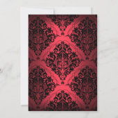 Red & Black Chic Damask Bachelorette Party Kaart (Achterkant)