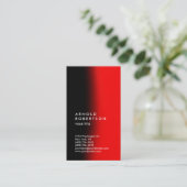 Red Black Chic Vertical Professional Visitekaartje (Staand voorkant)