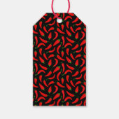 Red Black Chili Pepper Patroon Cadeaulabel (Voorkant)