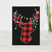 Red Black Christmas Buffalo Plaid Deer Women Men K Kaart (Voorkant)