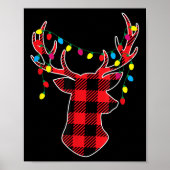 Red Black Christmas Buffalo Plaid Deer Women Men K Poster (Voorkant)