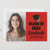 Red Black Class van 2025 Afstuderen Foto Afstudere Aankondiging (Voorkant)