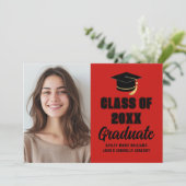 Red Black Class van 2025 Afstuderen Foto Afstudere Aankondiging (Staand voorkant)