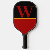 Red Black College Team Kleuren Monogram Pickleball Paddle (Achterkant)