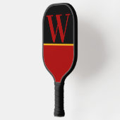 Red Black College Team Kleuren Monogram Pickleball Paddle (Links)