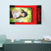 Red & Black Congrats One Photo Graduparty Spandoek (Beurs)