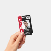 Red Black Corporate Logo Medewerker Foto Badge (Handheld)