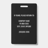 Red Black Corporate Logo Medewerker Foto Badge (Achterkant)