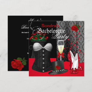 Red Black Corset Bachelorette Party Shoes Kaart