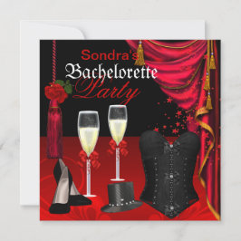 Red Black Corset Bachelorette Party Shoes Kaart