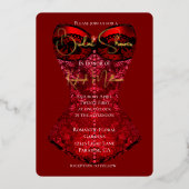 Red Black Corset Vrijgezellenfeest Folie Uitnodiging (Voorkant)