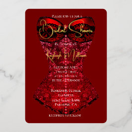 Red Black Corset Vrijgezellenfeest Folie Uitnodiging