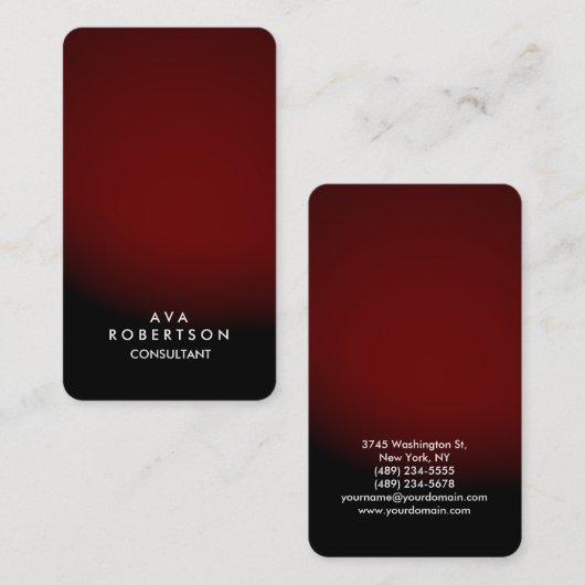 Red Black Creative Consultant Manager Visitekaartje (Voorkant / Achterkant)