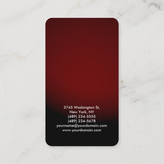 Red Black Creative Consultant Manager Visitekaartje (Achterkant)