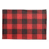 Red Black Crosshatch Buffalo Check Kussensloop (Achterkant)