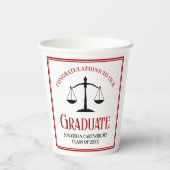 Red Black Custom Law School Afstudeerfeest Papieren Bekers (Achterkant)