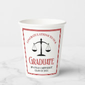 Red Black Custom Law School Afstudeerfeest Papieren Bekers (Voorkant)
