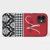 Red Black Damask bedrukte diamanten iPhone 5 Hoesj Case-Mate iPhone Case (Achterkant (horizontaal))