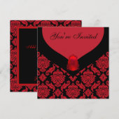 Red Black Damask Kaart (Voorkant / Achterkant)