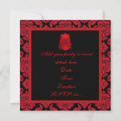 Red Black Damask Kaart (Achterkant)