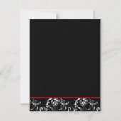 Red Black Damask Wedding Invitations Kaart (Achterkant)