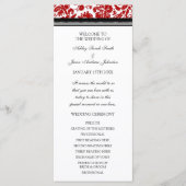 Red Black Damask Wedding Program Programmakaart (Voorkant)