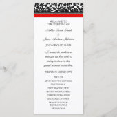 Red Black Damask Wedding Program Programmakaart (Voorkant)
