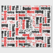 Red Black Dank u Word Cloud Cadeaupapier (Vlak)