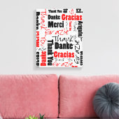 Red Black Dank u Word Cloud Canvas Afdruk (Insitu (Woonkamer))